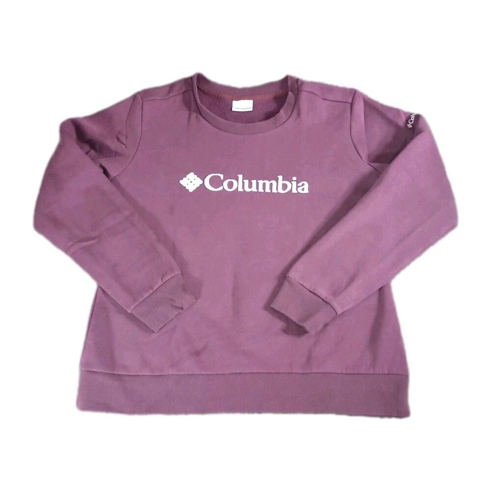 Columbia Women's Large Crewneck Sweatshirt  Fleece Pullover Logo Long Slee